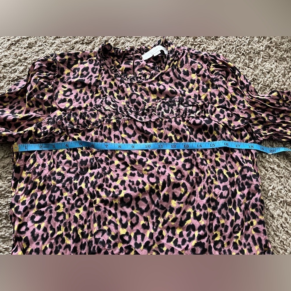 Loft Leopard Print Ruffle Shirt - Picture 7 of 9